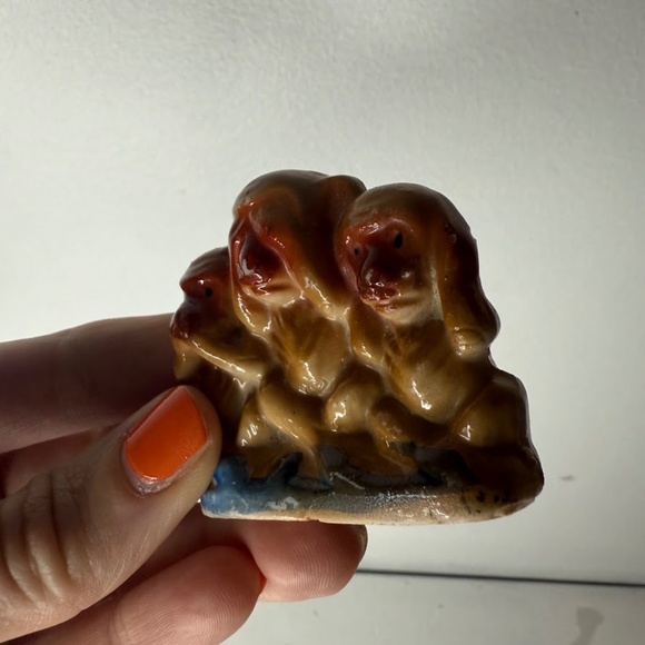 Vintage Three Wise Monkeys Figurine See Speak Hear No Evil Japan MCM Mid Century - Picture 2 of 5